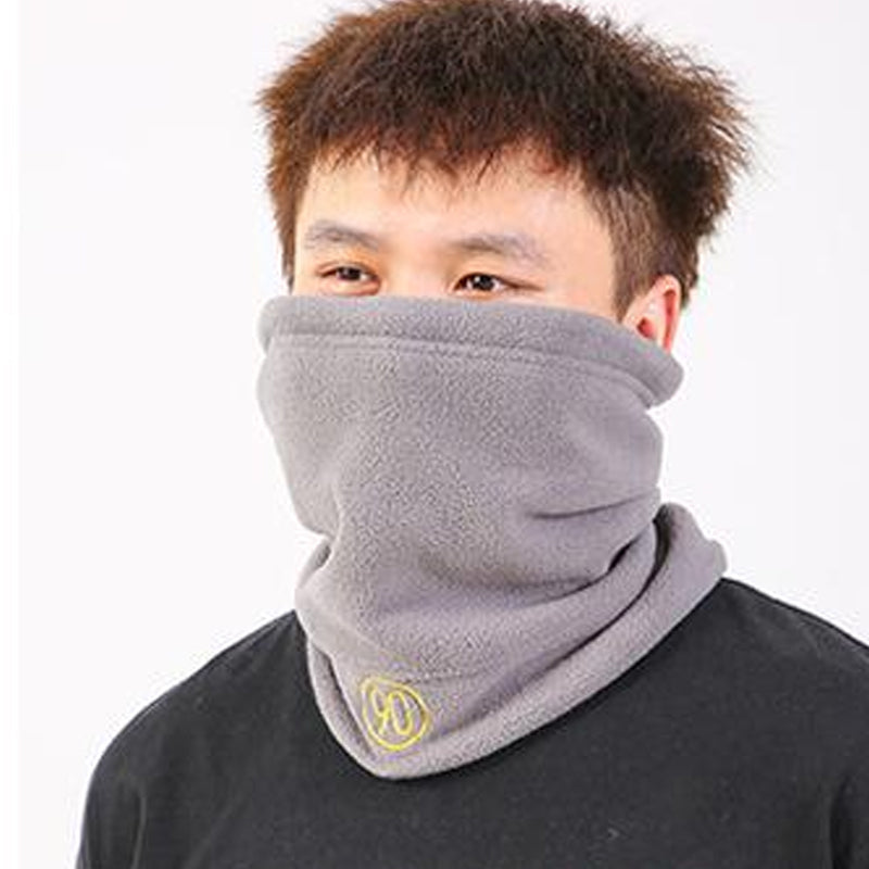 Thickened windproof wool double-sided pullover scarf