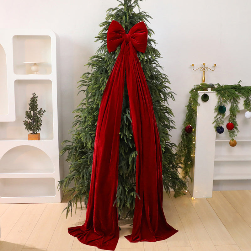 Christmas Tree Velvet Bow Decoration