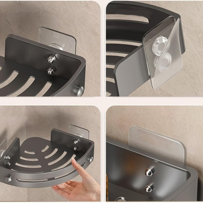 No-Drill Bathroom Corner Shelf