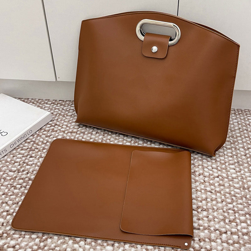 Shockproof Drop-Resistant Leather Computer Carry Bag