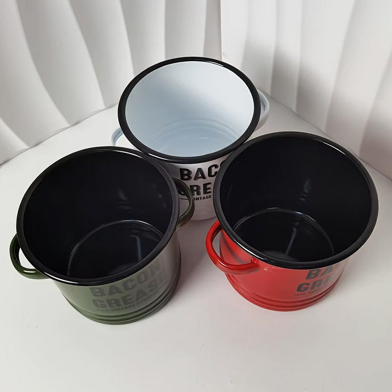 Vintage Enamel Double-Handle Oil Can