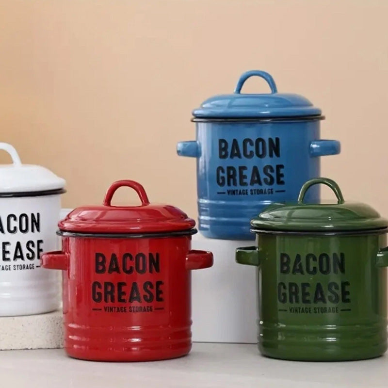 Vintage Enamel Double-Handle Oil Can