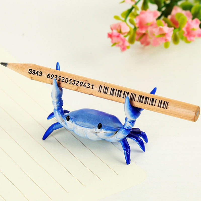 Creative weightlifting crab pen holder ornaments