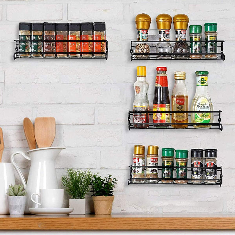 Carbon Steel Wall-Mounted Kitchen Spice Rack