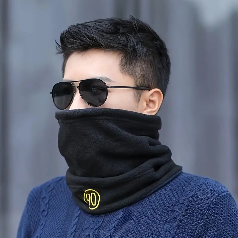 Thickened windproof wool double-sided pullover scarf