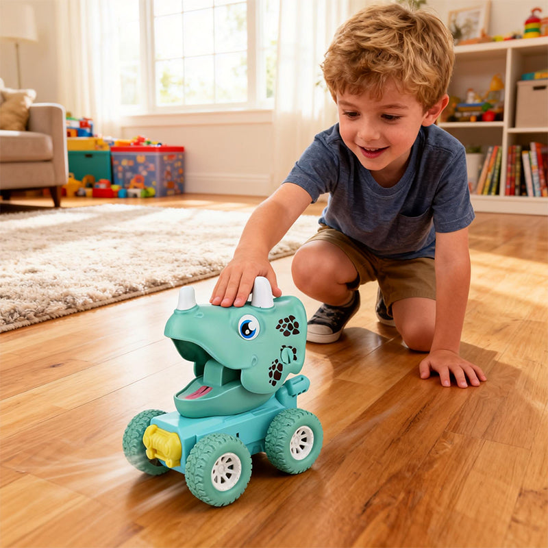 Inertia Press Dinosaur Car Toy