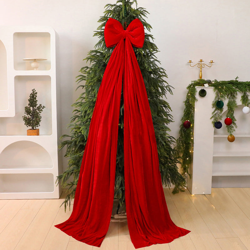 Christmas Tree Velvet Bow Decoration