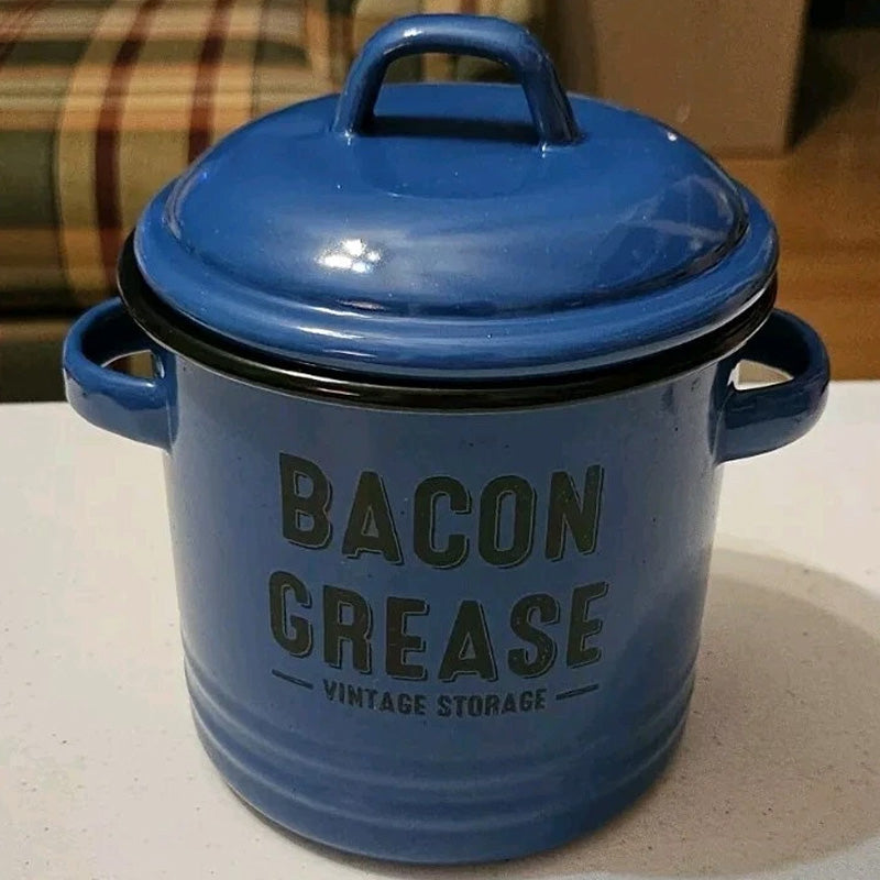 Vintage Enamel Double-Handle Oil Can