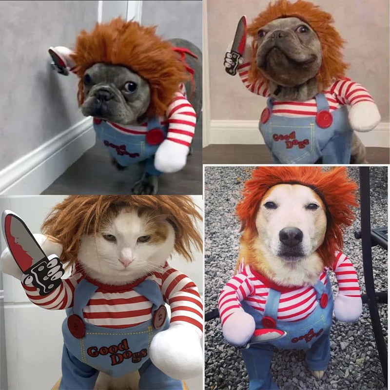 Pet Halloween 3D Clothes Deadly Doll Funny Transformation Costume