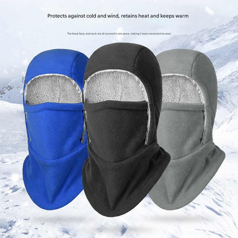Winter Fleece-Lined Windproof Thermal Hat – Unisex Polar Fleece Neck Warmer Beanie for Outdoor Work, Skiing & Cycling