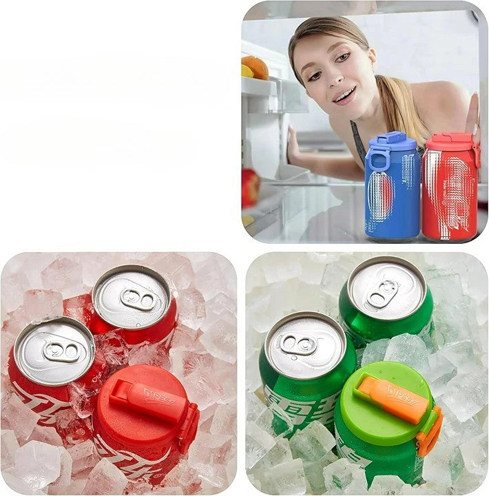 Soda Can Covers with Silicone Straws