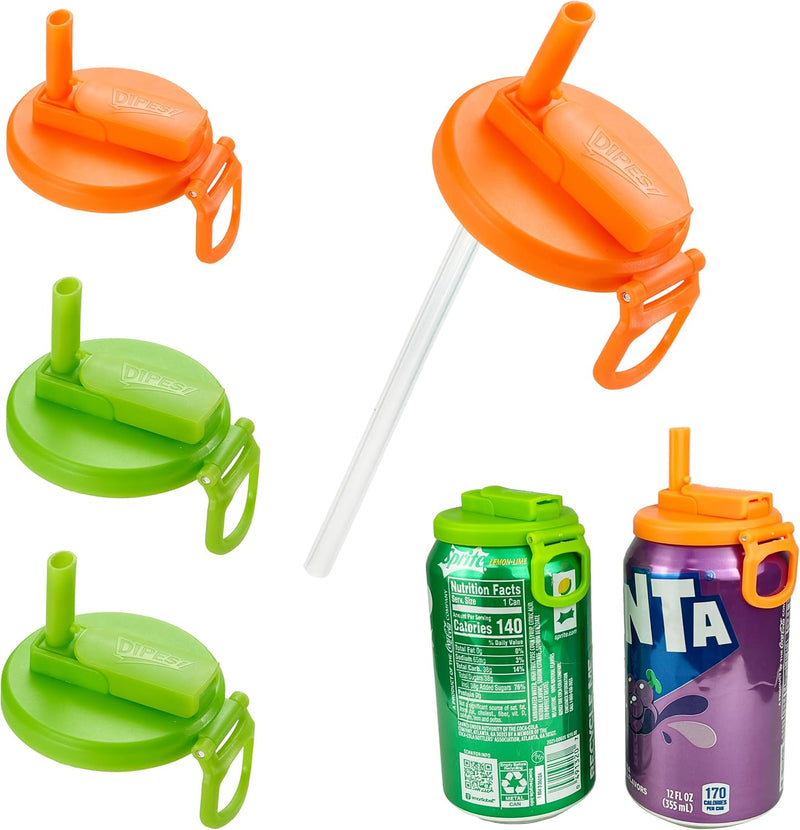 Soda Can Covers with Silicone Straws