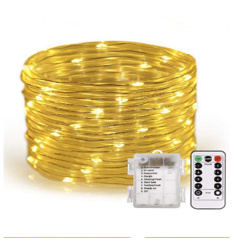 Solar-powered 8-function Waterproof LED Water Pipe Copper Wire Light String