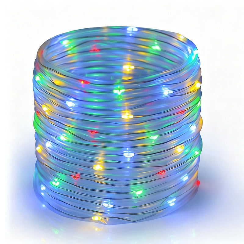 Solar-powered 8-function Waterproof LED Water Pipe Copper Wire Light String