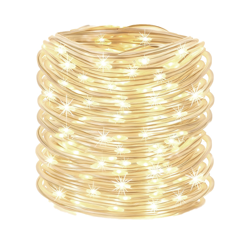 Solar-powered 8-function Waterproof LED Water Pipe Copper Wire Light String