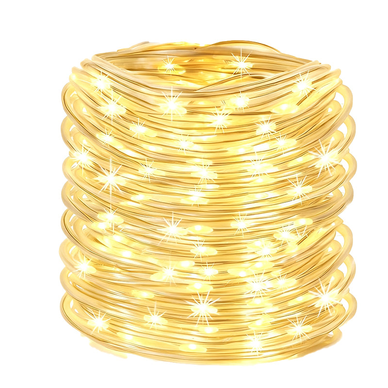 Solar-powered 8-function Waterproof LED Water Pipe Copper Wire Light String