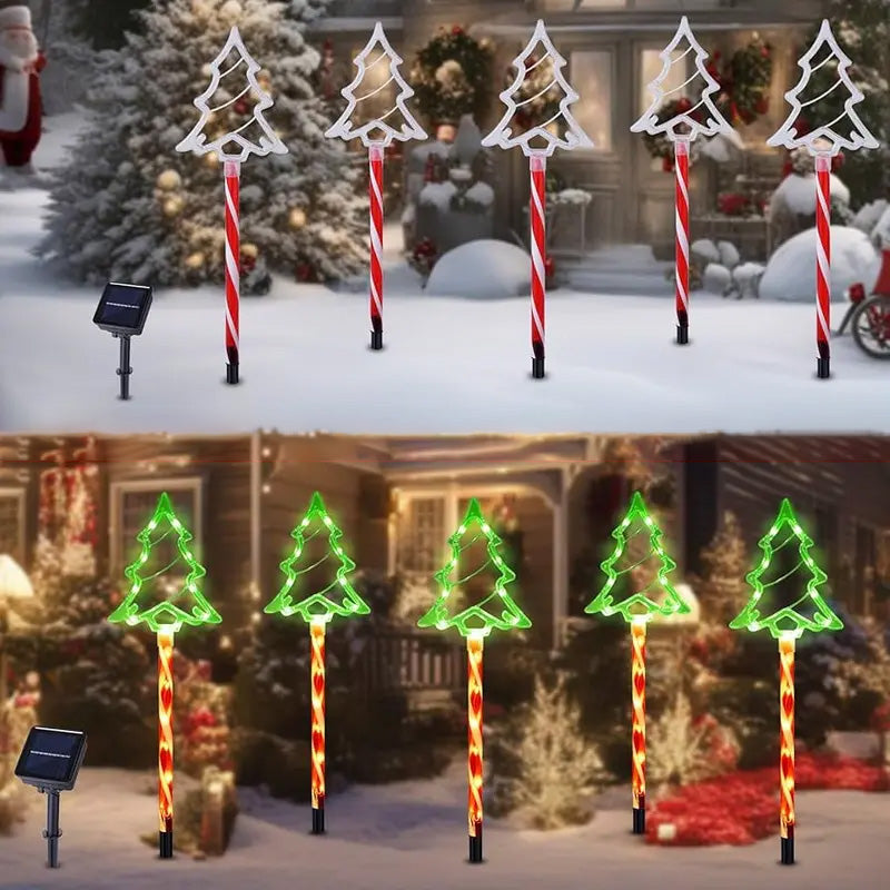 Solar Christmas Tree Lawn Lights