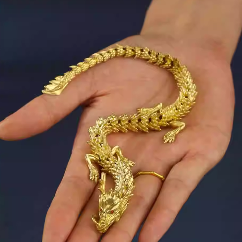 Gold Dragon with Movable Joints