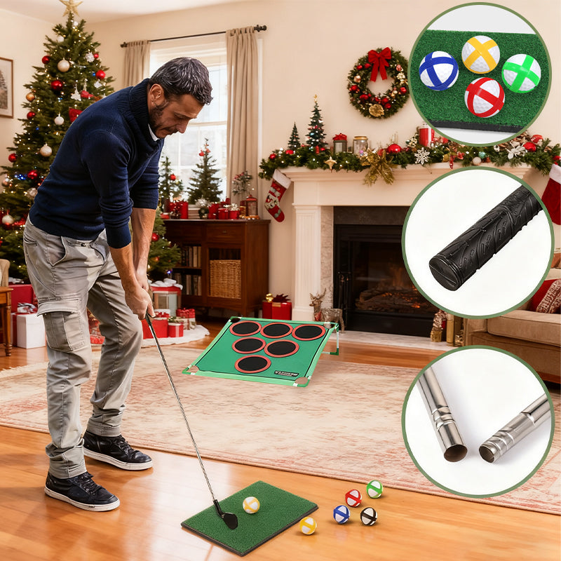 Golf Target Practice Game Mat with Stand