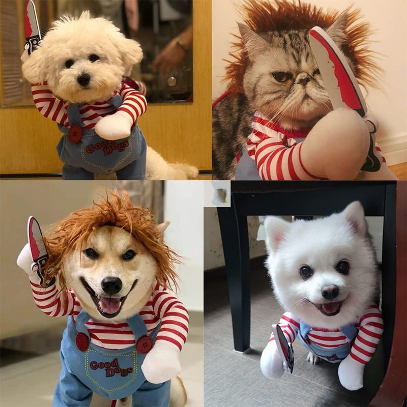Pet Halloween 3D Clothes Deadly Doll Funny Transformation Costume