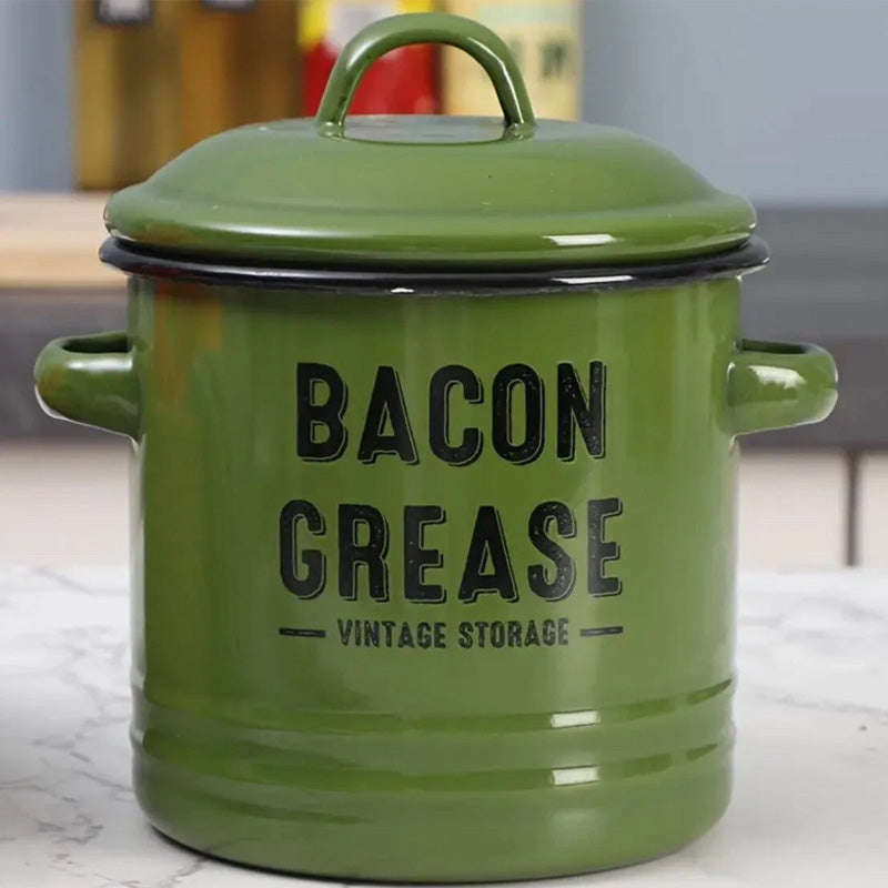 Vintage Enamel Double-Handle Oil Can