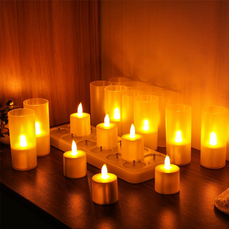 12-Piece Rechargeable LED Flameless Candle Set