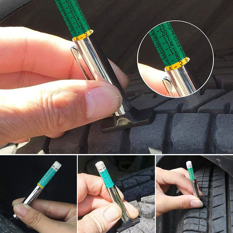 Tire Tread Depth Gauge Metal Tool