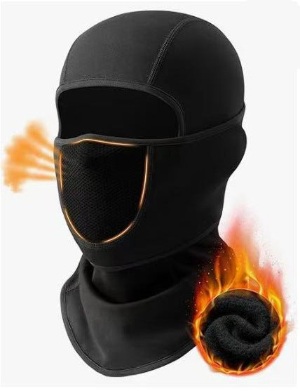 Winter Thermal Balaclava Face Mask – Breathable Fleece Ski & Cycling Headwear with Adjustable Movable Shield