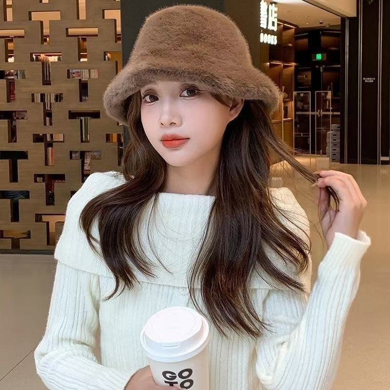 Bucket Hats Fashion Outdoor Fisherman Hat with Fleece