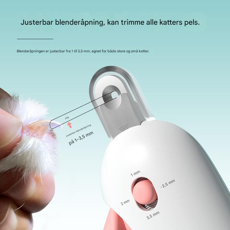 Trygg og Presis Kjæledyr Negleklipper – Justerbar, Lysbelyst og Komfortabel