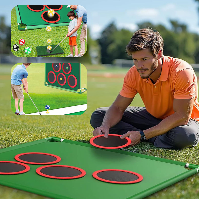 Golf Target Practice Game Mat with Stand
