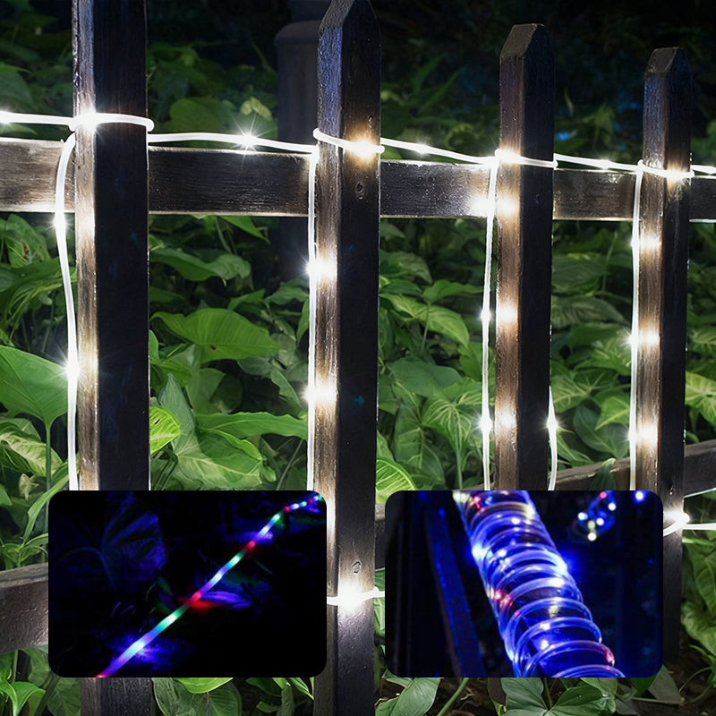 Solar-powered 8-function Waterproof LED Water Pipe Copper Wire Light String