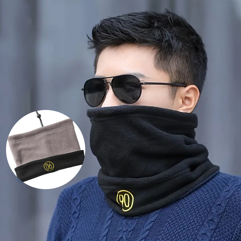 Thickened windproof wool double-sided pullover scarf