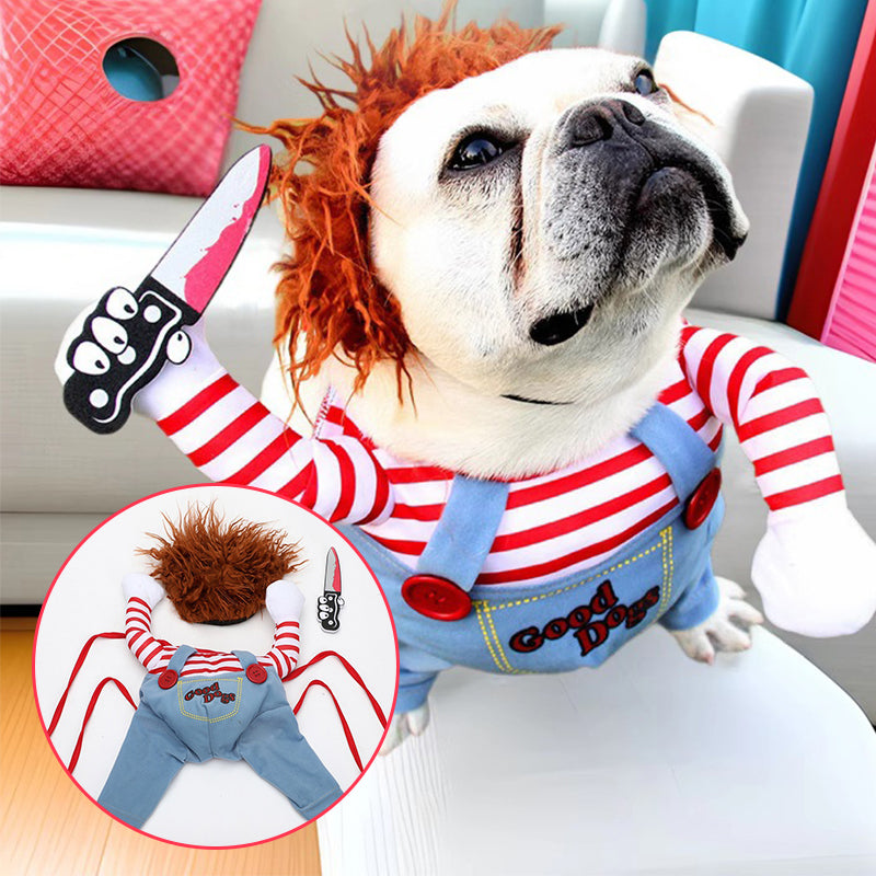 Pet Halloween 3D Clothes Deadly Doll Funny Transformation Costume