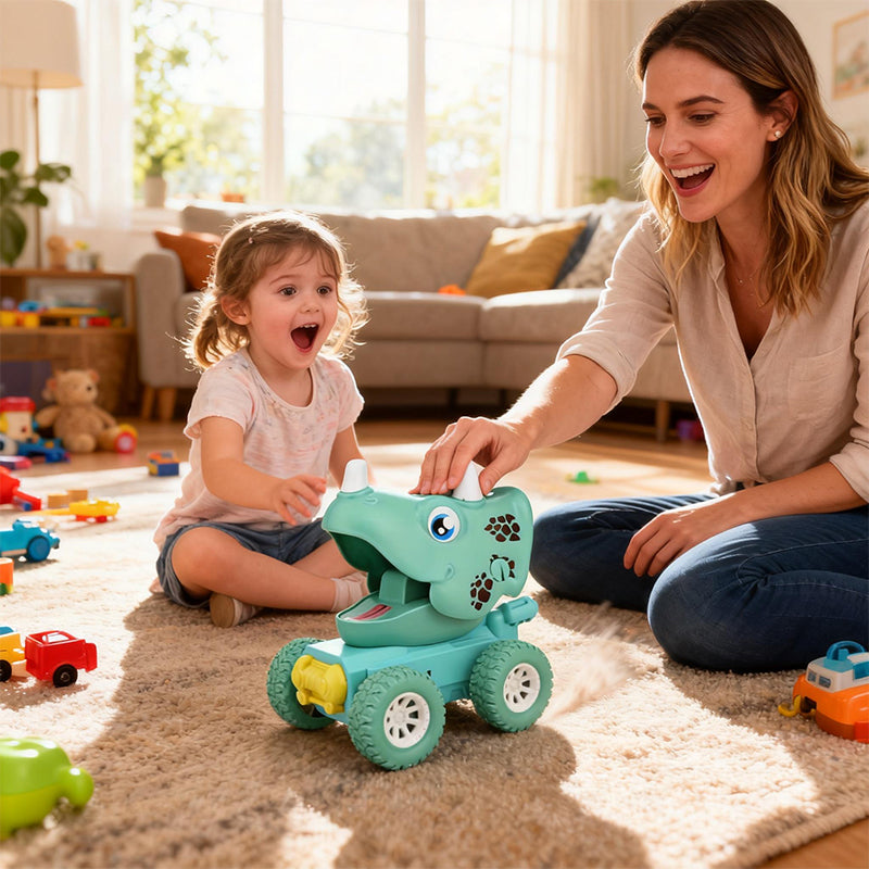 Inertia Press Dinosaur Car Toy
