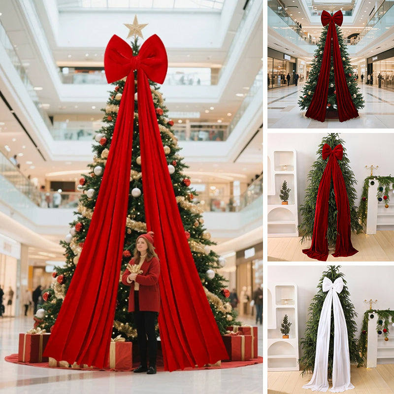 Christmas Tree Velvet Bow Decoration