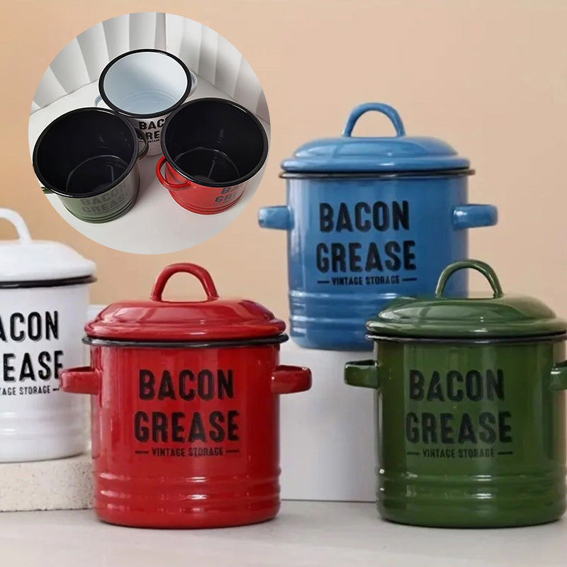 Vintage Enamel Double-Handle Oil Can