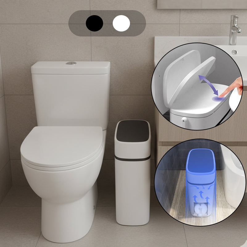 Slim Press-Lid Trash Can for Tight Spaces