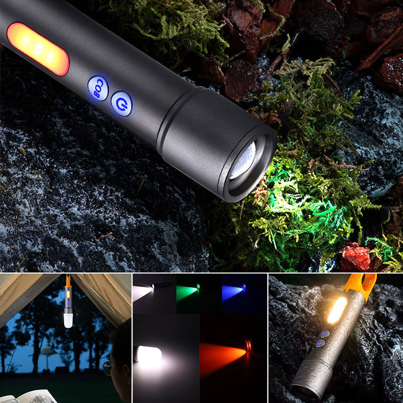 Zoomable Telescopic Focused Multi-functional High-intensity Flashlight