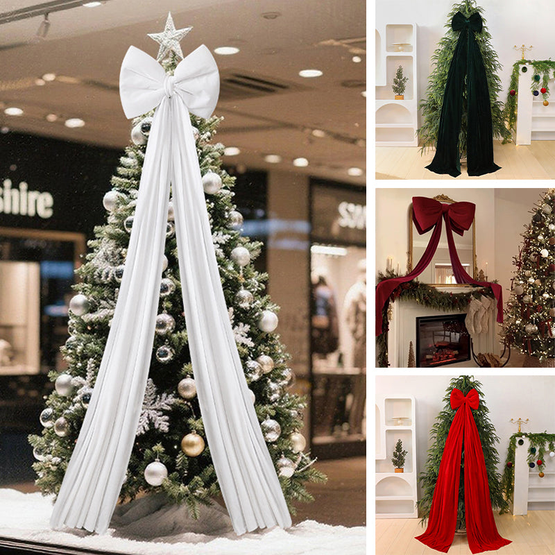 Christmas Tree Velvet Bow Decoration