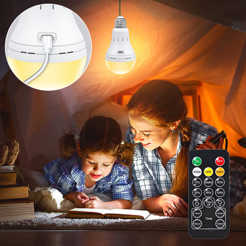 Multifunctional Portable Rechargeable LED Bulb with Remote Control