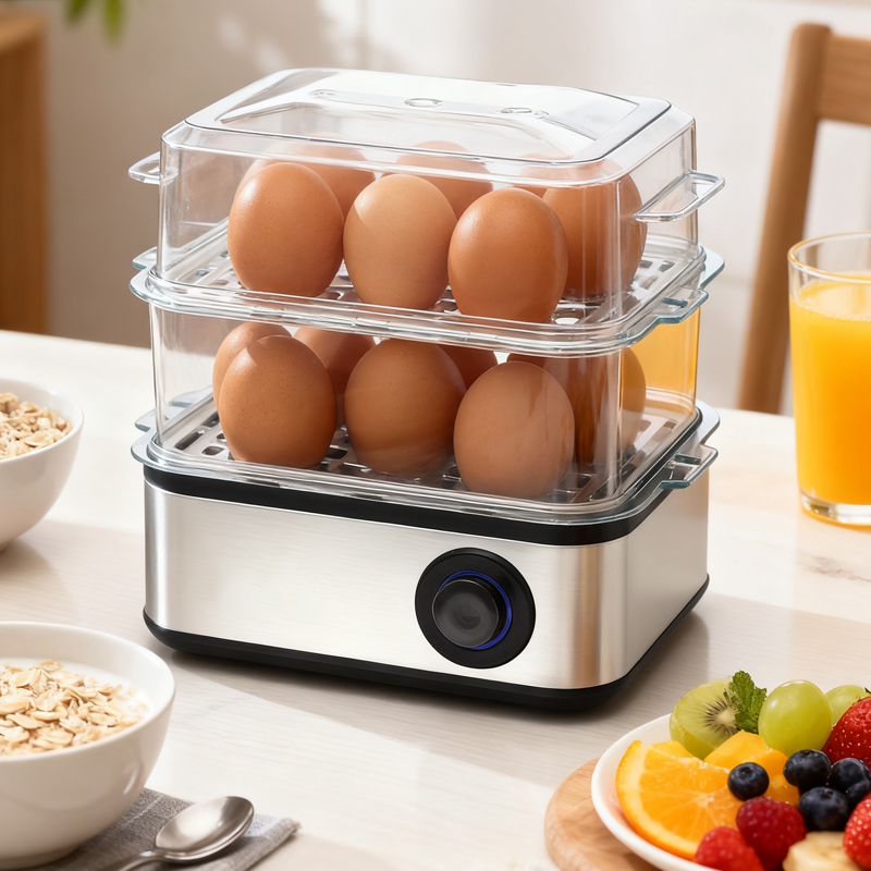 Double-Layer Multi-Function Electric Egg Boiler