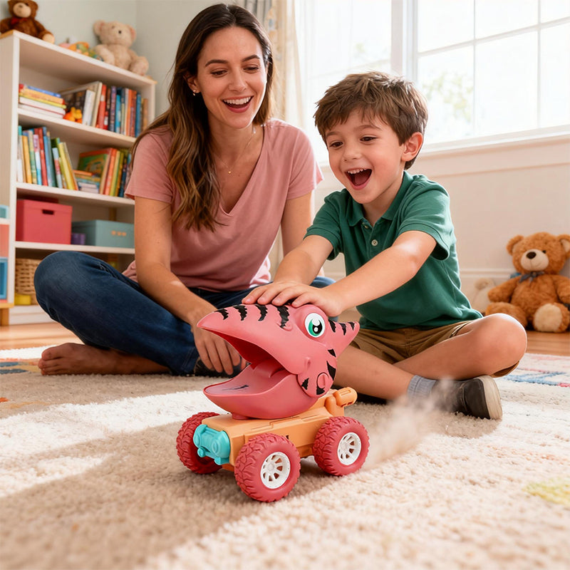 Inertia Press Dinosaur Car Toy
