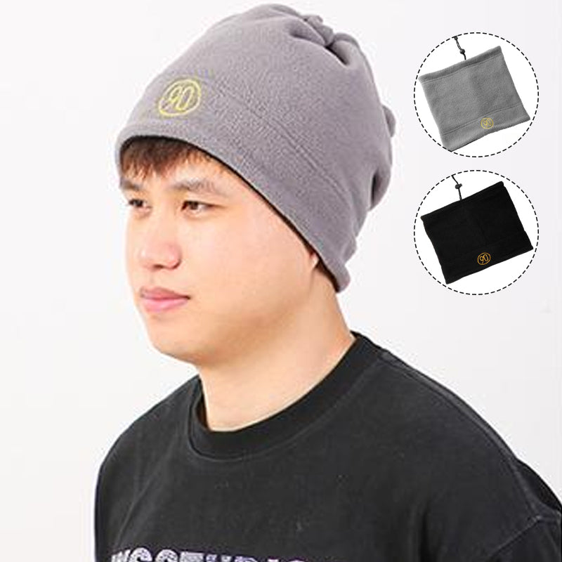 Thickened windproof wool double-sided pullover scarf