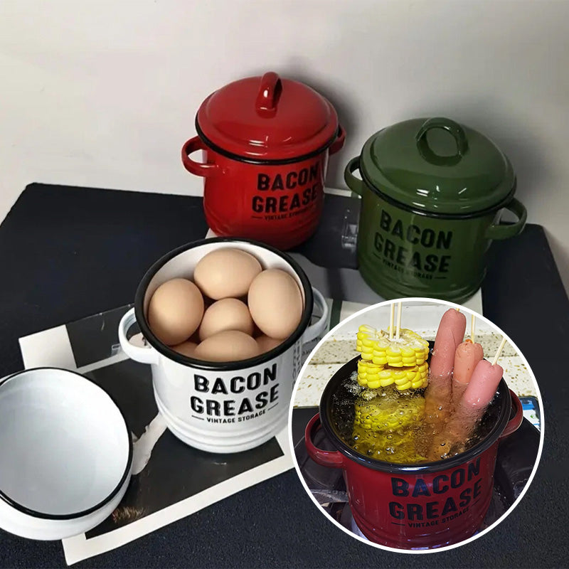 Vintage Enamel Double-Handle Oil Can