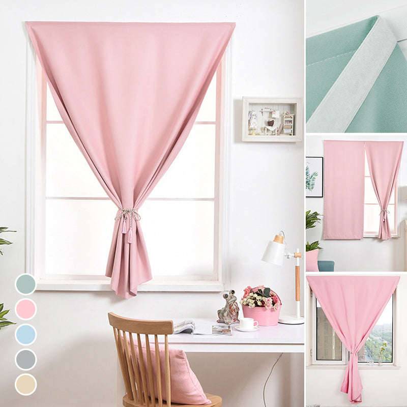 Simple Blackout Non-punch Velcro Curtain
