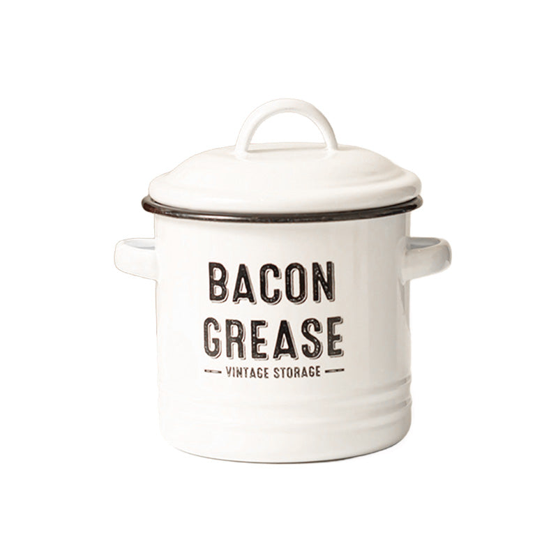 Vintage Enamel Double-Handle Oil Can