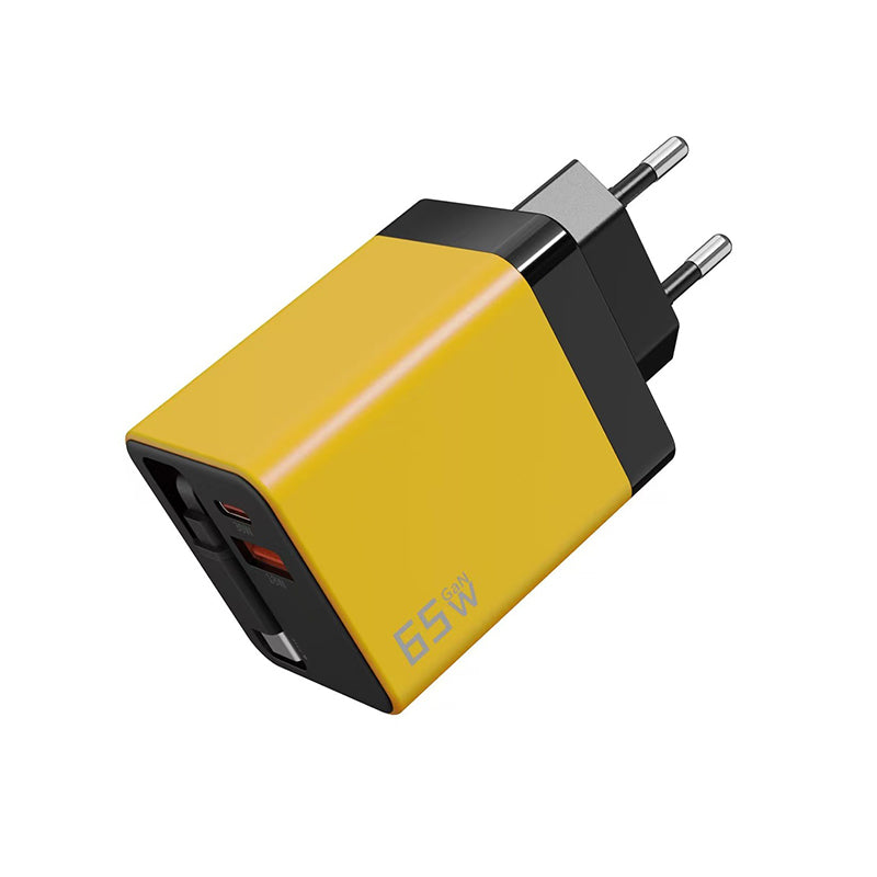 65 W GaN A+C Dual-Port-Schnellladeadapter mit einziehbarem Kabel