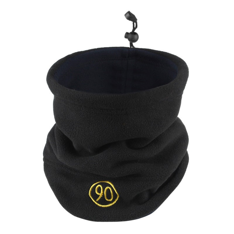 Thickened windproof wool double-sided pullover scarf