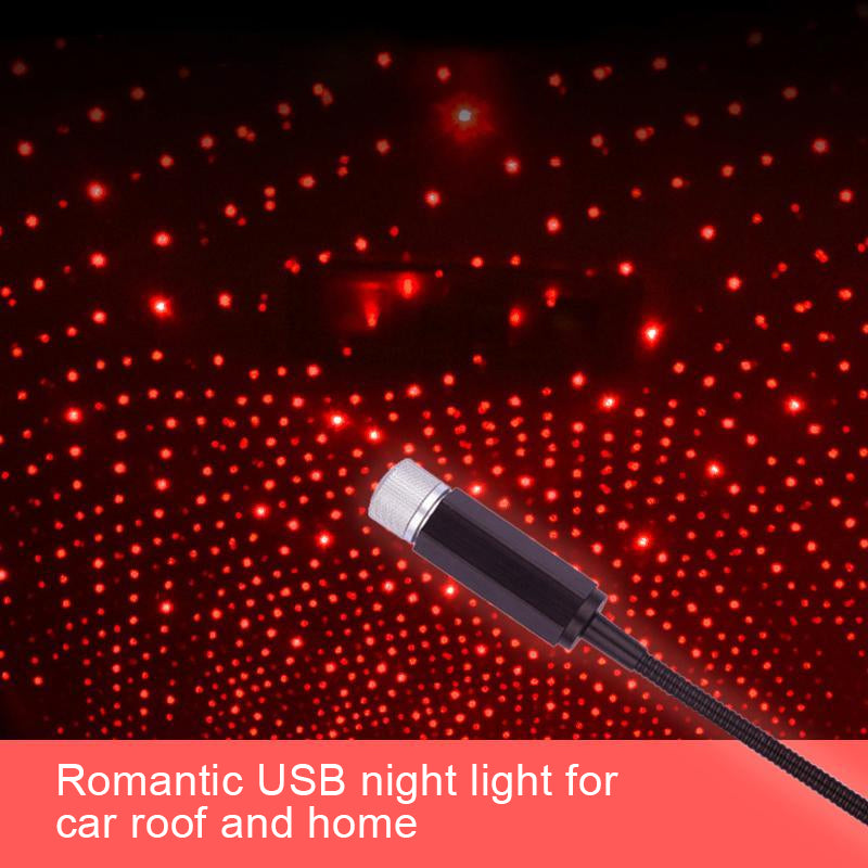 Romantic USB night light for car roof and home